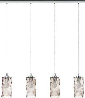 Produktbild von EGLO Hängelampe Estevau, Pendelleuchte Esstisch, Stahl in chrom, Rauchglas in schwarz-transparent E27 Fassung