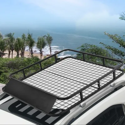 Produktbild von COSTWAY Dachgepäckträger Universal Dachkorb aus Eisen, Auto Gepäckträger bis 75kg belastbar, Dachträger Dach Gepäckkorb 122x102x15cm schwarz