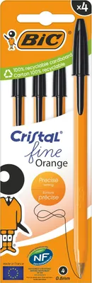 Zdjęcie produktu dla BiC Orange® Original długopis czarny pouch 4 szt.