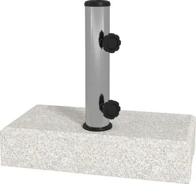 Produktbild von Outsunny Sonnenschirmständer 25kg Ständer für Halbrund Sonnenschirm mit Ø 32/38/48 mm Stange, Sonnenschirmfuß für Garten, Balkon, Granit, Grau 45 x 22,5 x 40 cm