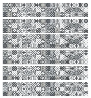 Obrázek produktu pro 6 samolepicích lišt, mozaikové lišty, vzhled cementových dlaždic – NINO GREY SHADE – 6 lišt o rozměrech 10 x 60 cm