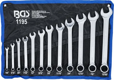 Produktbild von BGS 1195 Maulringschlüssel-Satz in Zollgrößen, 1/4" - 15/16", 12-tlg.