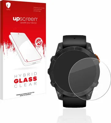 Produktbild von upscreen Schutzglas für Garmin Fenix 7 Pro Solar (47 mm) Schutzfolie Panzer Folie Glas Display Schutz klar
