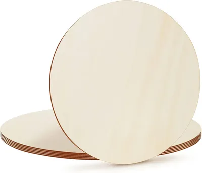 Produktbild von 6 rohe Holzscheiben, Ø 40 cm, 2,5 mm dick, für Bastelarbeiten/Untersetzer/Innendekoration
