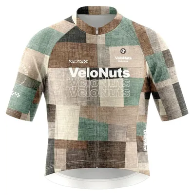 Produktbild von VeloNuts Herren Radtrikot, Terrain Blocks, Linen Patchwork-2, XL