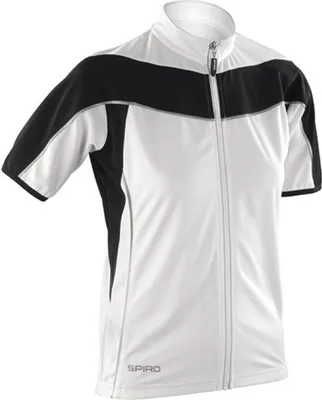 Obrázok produktu pre SPIRO S188F | Dámske cyklistické tričko so zipsom + UV ochrana - Farba: White/Black - Veľkosť: XS (34)