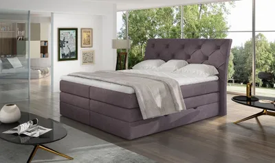 Produktbild von Mirabel Boxspringbett 140 - 180 cm; Lila (Velour), Liegefläche:160 x 200 cm