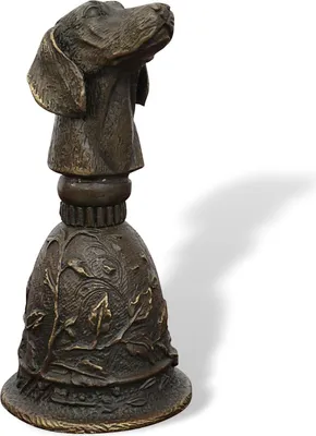 Produktbild von Tischglocke Hund Handglocke Glocke Bronzeskulptur Antik-Stil Bronze Figur