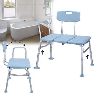 Produktbild von LZQ Bath Seat Bath Chair Shower Stool Výškovo nastaviteľná 10 krokov 85cm-96,5cm s opierkou rúk a chrbta Anti-Slip Bath Seat Shower Aid Shower Seat