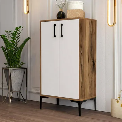 Immagine prodotto di Dmora Scarpiera Axarix 35x60x111h cm Marrone Noce, 8 Paia Un'anta