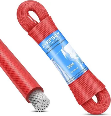 Produktbild von Stahlreißer - Tragfähigkeit 220 kg - 30 m - Rot - 4 mm Stahl