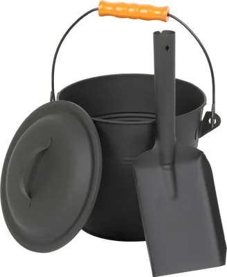 Imagen del producto de Cubo para cenizas Strend Pro, con pala, 21,5 x 19,5 cm
