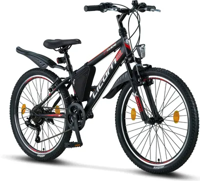 Produktbild von Licorne Bike Guide Premium Mountainbike Shimano,Farbe:Schwarz/Rot/Grau;Zoll:24