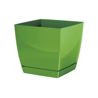 Zdjęcie produktu dla doniczka 13,5x13,5cm Coubi Square P DUKP135-370U oliwkowy plastik PROSPERPLAST