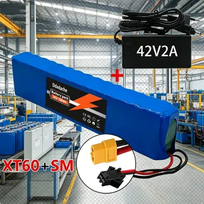 Obrázek produktu pro Lithium-iontová baterie – 36 V, 10S3P – 100 Ah – pohon 500 W – s BMS – pro elektrokola a elektrické koloběžky – nabíječka XT60-SM