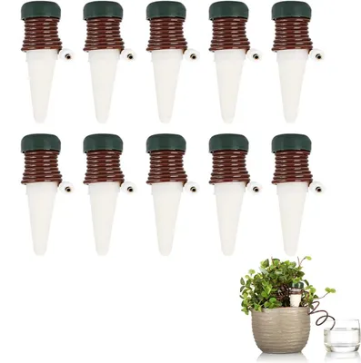 10er-Set automatische Bewässerungsspitzen aus Keramik, einstellbar