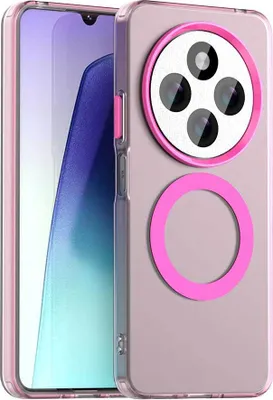 Immagine prodotto di Custodia magnetica per Xiaomi Redmi 14C / Xiaomi Redmi 14R, sottile custodia antiurto traslucida opaca Rosso