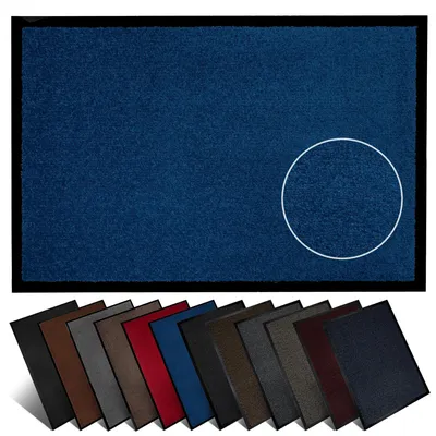 Produktbild von Furni24 Schmutzfangmatte Fußmatte 60 x 90 cm Blau – Rutschfeste & Waschbare Türmatte für Innen & Außen