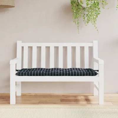 Obrázok produktu pre vidaXL Záhradná lavička Black Check Pattern 120x50x7 cm Fabric