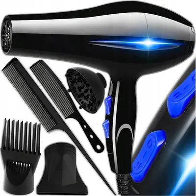 Produktbild von Haartrockner 1200 W mit Ionenfunktion, Diffusor, Konzentrator und Stylingaufsätzen, Kaltstufe, Schwarz