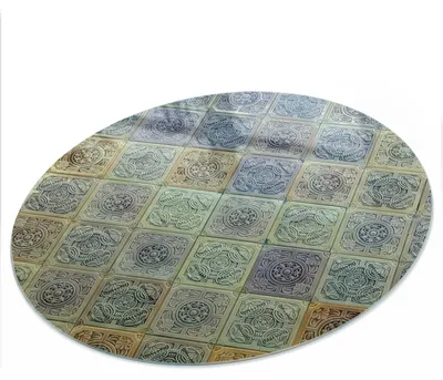 Produktbild von Bedruckte Glas Tischplatte fi70 cm – Glas Tischplatte Küche – Tischplatte aus Sicherheitsglas – Glasplatte für Küchentisch – Moderne Tischplatte Glas – Dekorative Glastischplatte – Pflegeleichte Tischplatte Küche – Pastellmosaik, KI-generiertes Bild