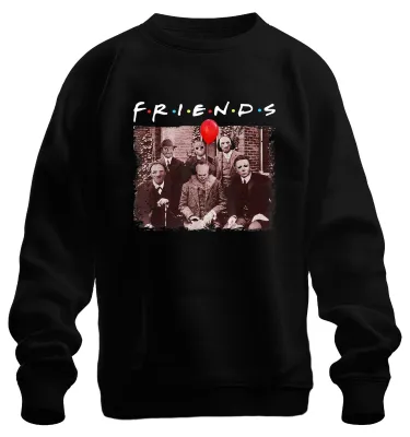 Obrázek produktu pro FRIENDS Horor Halloween Slasher Masken Pennywise Jason Freddy Uni mikina, Schwarz, XL