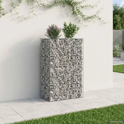 Produktbild von Maison Exclusive - Gabionen-Hochbeet 90 x 50 x 150 cm Verzinkter Stahl Silber