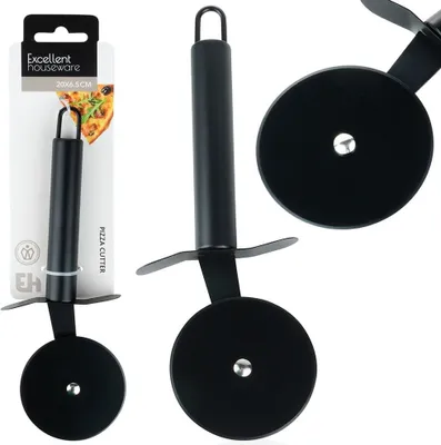 Produktbild von Vilde Pizzamesser Teigrädchen Pizzaschneider aus Edelstahl schwarz 20 cm