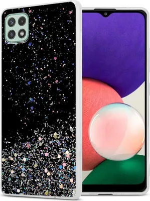 Obrázek produktu pro Cadorabo pouzdro pro Samsung Galaxy A22 5G v černé barvě s třpytkami Ochranné pouzdro z pružného silikonu TPU s třpytivými třpytkami Kryt Etui pouzdro na mobilní telefon