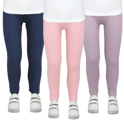 Produktbild von TupTam Mädchen Leggings Herbst Leggins Winterleggings Thermoleggins 3er Pack, Farbe: Dunkelblau / Lila / Rosa, Größe: 122