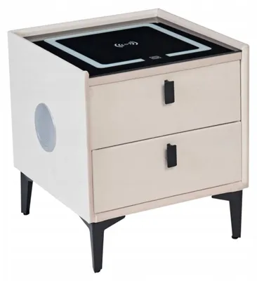 Obrázok produktu pre Furnitex Nočný Stolík SN11-FX Zamatový Béžový Riviera 06