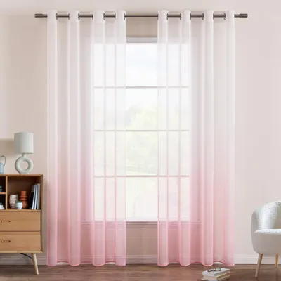 Obrázok produktu pre Záclony - Ružová - Prechodový odtieň - Očka - Polyester