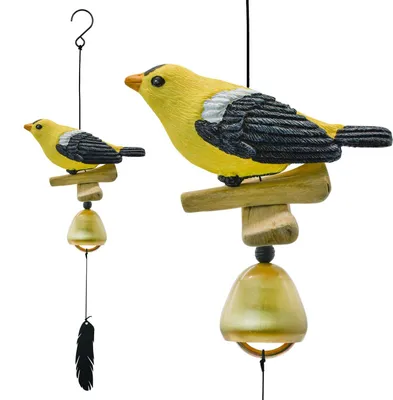 Produktbild von Vogel-Windspiel – Gelbe Dekoration für den Hang