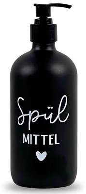 Obrázok produktu pre Sklenený dávkovač mydla - 500 ml - Čierna pumpa
