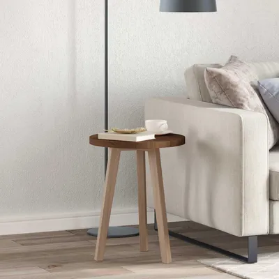 Image de Maison Exclusive - Plateau de table, diamètre 40 cm, épaisseur 2,5 cm, bois massif en chêne, finition marron foncé