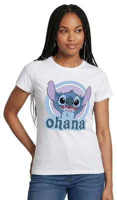 Produktbild von Lilo & Stitch Ohana Frauen T-Shirt, L, Weiß