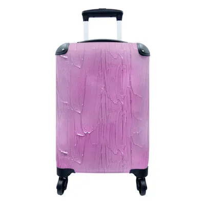 Produktbild von MuchoWow® Koffer Handgepäck Trolley Rollkoffer Kleine Reisekoffer mit 4 Rollen - Muster - Farbe - Lila - Cabin Size < 55x40x23 cm & 55x40x20 cm - Fotokoffer - Kabinenkoffer - Boardgepäck - Reise-Box - Reisekoffer - Reisegepäck - Koffer mit Bild - Trolley für Kinder
