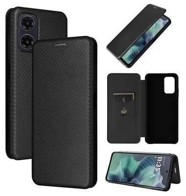 Obrázok produktu pre Pre Motorola Moto G35 Carbon Fibre Texture Hybrid Flip Protective Phone Case Black