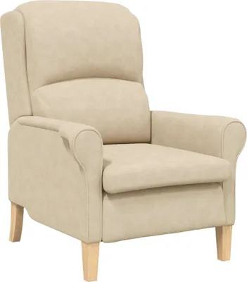 A single cream-colored armchair is shown against a white background.