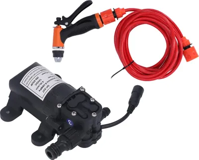 Obrázok produktu pre Prenosný vysokotlakový čistič 12 V, sada elektrického čerpadla 160 PSI s 2 hadicami do auta