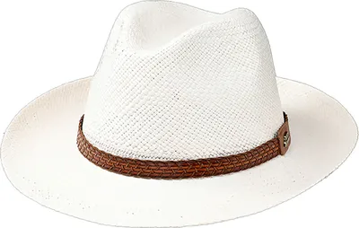 Produktbild von Fiebig Panamahut Fedora mit Natur-Lederband Weiß Gr. 60