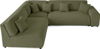 Image de Lisa Design Garance - canapé modulable d'angle gauche - 6 places - en velours côtelé , Vert
