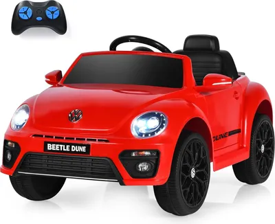 Produktbild von GOPLUS Kinder Elektroauto mit 2,4 G Fernbedienung, 12V Kinderauto mit Musik, Hupe, stoßdämpfenden Rädern & Scheinwerfer, Kinderfahrzeug mit 2 Türen zum Öffnen, für Kinder 3-8 Jahre (Rot)