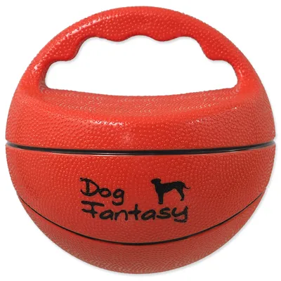 Obrázek produktu pro Hračka DOG FANTASY Ball míč s rukojetí pískací 15 cm