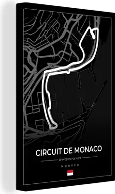 Zdjęcie produktu dla OneMillionCanvasses® - Obraz na płótnie - 90x140 cm, Monako - Formuła 1 - Circuit de Monaco - Tor wyścigowy - Czarny, Dekoracja ścienna - Zdjęcie na płótnie - Obraz - Dekoracja ścienna - Sypialnia