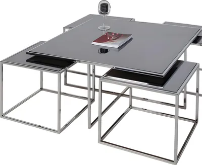 Produktbild von Grauer Couchtisch aus Edelstahl modern und elegant