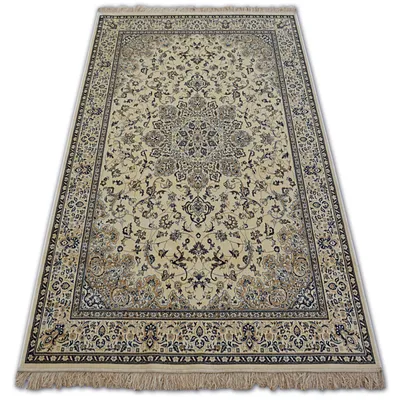 Image de Tapis WINDSOR 22915 ROSETTE JACQUARD ivoire/bleu beige 60x100 cm