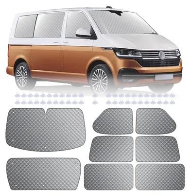 Produktbild von 8-teilige Thermomatten für VW T4 mit Sonnenschutz