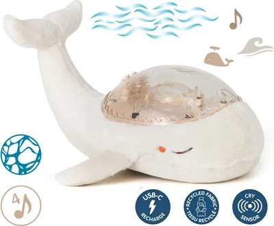 Zdjęcie produktu dla Cloud B® Projektor Z Pozytywką - Wieloryb Biały Eco - Cloud B® Tranquil Whale™