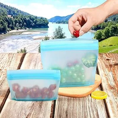 Produktbild von TUPPERWARE Universal Silicone Silikon Bag Beutel 980 ml hellblau M ultimate